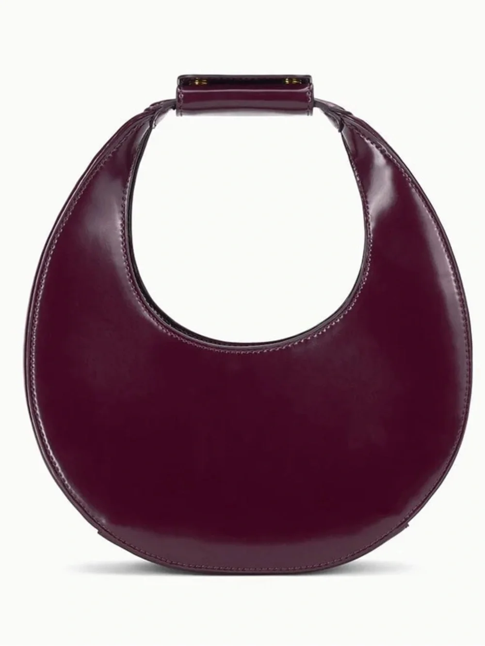 NWT Staud Mini Moon Purse in Syrah Burgundy Leather, Crossbody Bag , brand NEW - Picture 5 of 16